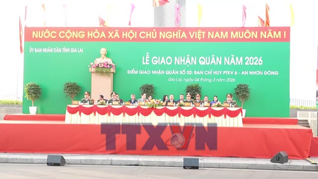 Bộ trưởng Bộ Ngoại giao Lê Hoài Trung dự lễ giao nhận quân ở Gia Lai